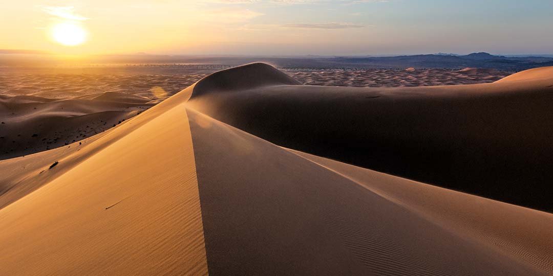 A sand dune in a desert